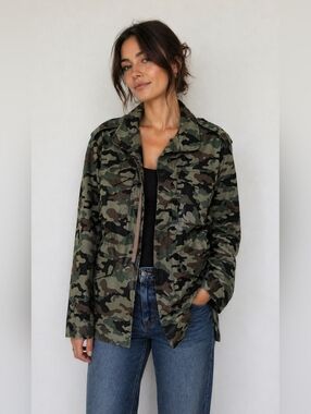 Nili Lotan Camouflage Jacket - Green & Black
